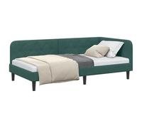 vidaXL Estructura de Cama en Esquina Verde Oscuro 100 x 200 cm, Estructura de Cama Reversible, sofá Compacto, Moderno, versátil, para Espacios pequeños, de Terciopelo