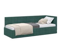 vidaXL Estructura de Cama en Esquina Verde Oscuro 80 cm x 200 cm, Cama Moderna Elegante, sofá en Esquina, Ahorra Espacio, Mueble Duradero y versátil para el hogar