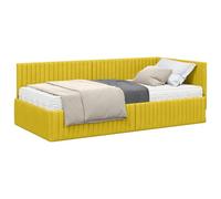 vidaXL Estructura de Cama Esquina con Colchón 2 pcs Amarillo,