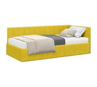 vidaXL Estructura de Cama Esquina con Colchón 2 pcs Amarillo, Marco de Cama Moderno, diseño Minimalista, Estructura Robusta, Base de colchón Rectangular, una opción Clave para el Dormitorio