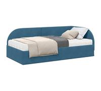 vidaXL Estructura de Cama Esquina con Colchón 2 pcs Azul Terciopelo,
