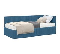 vidaXL Estructura de Cama Esquina con Colchón 2 uds. Azul Terciopelo