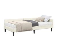 vidaXL Estructura de Cama Esquina con Colchón 2 pcs Crema Terciopelo