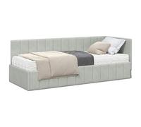 vidaXL Estructura de Cama en Esquina Gris Claro 80 x 200 cm Terciopelo, Marco de Cama Moderno, diseño Minimalista, Estructura Resistente, Base Rectangular para colchón, ¡mobiliario Esencial