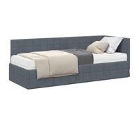 vidaXL Estructura de Cama Esquina con Colchón 2 pcs Gris Terciopelo,
