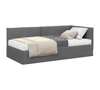 vidaXL Estructura de Cama Esquina con Colchón 2 pcs Gris Terciopelo,