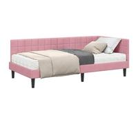 vidaXL Estructura de Cama Esquina con Colchón 2 pcs Gris Terciopelo,