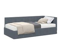 vidaXL Estructura de Cama en Esquina Gris Oscuro 100 x 200 cm, Marco de Cama Moderno, diseño Minimalista, Estructura Resistente, Base Rectangular para colchón, ¡mobiliario Esencial