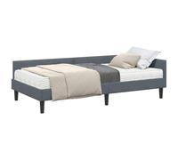 vidaXL Estructura de Cama Esquina con Colchón 2 pcs Gris Terciopelo, Renueva tu Dormitorio, Marco de Cama de Terciopelo, cabecero Ajustable, colchón de Espuma, diseño ahorrador de Espacio