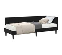vidaXL Estructura de Cama Esquina con Colchón 2 pcs Negro Terciopelo,