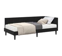 vidaXL Estructura de Cama Esquina con Colchón 2 pcs Negro Terciopelo,