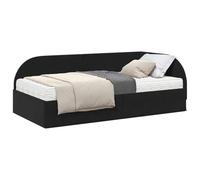 vidaXL Estructura de Cama Esquina con Colchón 2 pcs Negro Terciopelo,