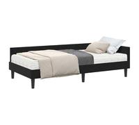 vidaXL Estructura de Cama Esquina con Colchón 2 pcs Negro Terciopelo, Renueva tu Dormitorio, Marco de Cama de Terciopelo, cabecero Ajustable, colchón de Espuma, diseño ahorrador de Espacio