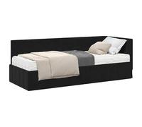 vidaXL Estructura de Cama en Esquina Negro 80 x 200 cm Terciopelo, Marco de Cama Moderno, diseño Minimalista, Estructura Resistente, Base Rectangular para colchón, ¡mobiliario Esencial