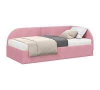 vidaXL Estructura de Cama Esquina con Colchón 2 pcs Rosa Terciopelo,