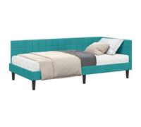 vidaXL Estructura de Cama Esquina con Colchón 2 pcs Tuquesa Terciopelo,