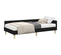 vidaXL Estructura de cama esquinera con colchón 2 piezas Verde tela, Marco rectangular, ergonómica