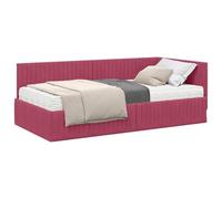 vidaXL Estructura de Cama Esquina con Colchón 2 pcs Verde Terciopelo,