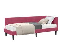 vidaXL Estructura de Cama Esquina con Colchón 2 pcs Verde Terciopelo,