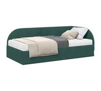 vidaXL Estructura de Cama Esquina con Colchón 2 pcs Verde Terciopelo,