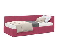 vidaXL Estructura de Cama Esquina con Colchón 2 pcs Verde Terciopelo, Marco de Cama Moderno, diseño Minimalista, Estructura Robusta, Base de colchón Rectangular, una opción Clave para el Dormitorio