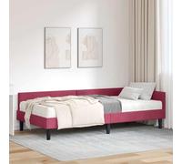 vidaXL Estructura de Cama Esquina con Colchón 2 pcs Verde Terciopelo, Renueva tu Dormitorio, Marco de Cama de Terciopelo, cabecero Ajustable, colchón de Espuma, diseño ahorrador de Espacio