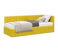 vidaXL Estructura de Cama Esquina con Colchón Manual 2 pcs Amarillo,