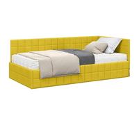 vidaXL Estructura de Cama Esquina con Colchón Manual 2 pcs Amarillo,