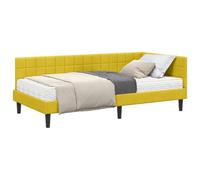 vidaXL Estructura de Cama Esquina con Colchón Manual 2 pcs Amarillo,