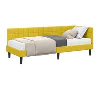 vidaXL Estructura de Cama Esquina con Colchón Manual 2 pcs Amarillo,