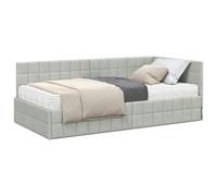 vidaXL Estructura de Cama Esquina con Colchón Manual 2 pcs Gris Claro,