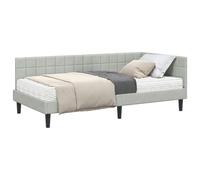 vidaXL Estructura de cama esquina con colchón — Manual, 2 piezas, Gris claro