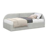 vidaXL Estructura de Cama Esquina con Colchón Manual 2 pcs Gris Claro,