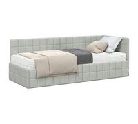 vidaXL Estructura de Cama Esquina con Colchón Manual 2 pcs Gris Claro,