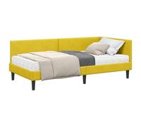 vidaXL Estructura de Cama Esquina con Colchón Otro 2 pcs Amarillo, Marco de Cama Rectangular contemporáneo, Material Transpirable, diseño esquinero, Plataforma Que Ahorra Espacio, Muebles para Vida u