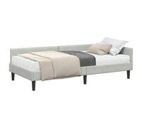 vidaXL Estructura de Cama Esquina con Colchón Otro 2 pcs Gris Claro, Renueva tu Dormitorio, Marco de Cama de Terciopelo, cabecero Ajustable, colchón de Espuma, diseño ahorrador de Espacio