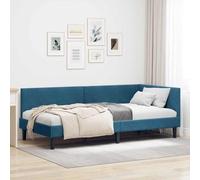 vidaXL Estructura de cama esquinera de terciopelo - Diseño moderno con cabecero ajustable de madera