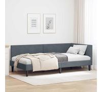 vidaXL Estructura de cama esquinera de terciopelo para dormitorio, diseño moderno, madera de ingeniería, cabecero ajustable, simple y adecuado para interiores