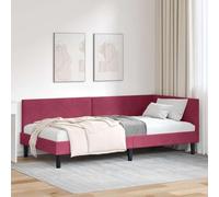 vidaXL Estructura de cama esquinera de terciopelo para dormitorio, diseño moderno, madera ingeniosa, cabecero ajustable, estilo simple