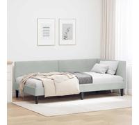 vidaXL Estructura de cama esquinera de terciopelo para dormitorio, diseño moderno, madera ingeniosa, cabecero ajustable, estilo simple