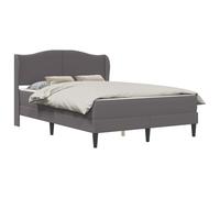 vidaXL Estructura de Cama Gris 160 x 200 cm Cuero sintético, Cama Moderna Rectangular, Elegante Cuero sintético, fácil de Limpiar, cabecera Acolchada cómoda, Base con Listones práctica