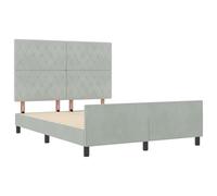vidaXL Estructura de Cama Gris Claro 160x200 cm Terciopelo