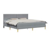 vidaXL Estructura de Cama Gris Claro 180 x 200 cm Poliéster, Dormitorio, Marco de Cama Moderno con cabecero de Pared, Soporte sólido para Dormir, eficiente en Espacio, tapicería de Tela Suave