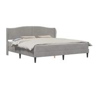 vidaXL Estructura de Cama Gris Claro 180 x 200 cm Terciopelo, Cama Moderna de Terciopelo cómoda para el Dormitorio, Mueble práctico con cabecero y láminas de contrachapado