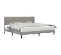 vidaXL Estructura de Cama Gris Claro 200 x 200 cm Terciopelo, Dormitorio Elegante, Marco de Cama Moderno, tapicería de Terciopelo Duradera, Muebles cómodos, soluciones Chic para Interiores