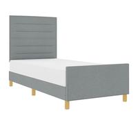 vidaXL Estructura de Cama Gris Claro 80 x 200 cm Diseño Moderno Madera Resistente Uso en Interior Apta para 2 Personas Acabado Texturizado Montaje Fácil Muebles de Dormitorio para Dormir Pareja Durad