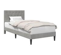vidaXL Estructura de cama Gris Claro 80 x 200 cm Terciopelo, Muebles de dormitorio, marco de cama moderna, diseño minimalista, ropa de cama elegante, configuración funcional, santuario de sueño cómodo