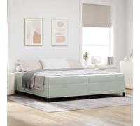 vidaXL Estructura de Cama Gris Claro, Gris y Blanco 200 x 200 cm, Marco de Cama Elegante, diseño Moderno, Soporte Resistente, colchón de Espuma Rectangular, Mueble cómodo para el Dormitorio