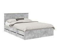 vidaXL Estructura de Cama Gris Concreto 140 x 200 cm Madera Ingenieril, Cama Moderna, Marco Rectangular, almacén Oculto, Simple, Muebles Interiores, decoración de Dormitorio, Estilo Minimalista
