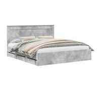 vidaXL Estructura de cama Gris concreto 180x200 cm, madera ingenieril, almacenamiento, minimalista